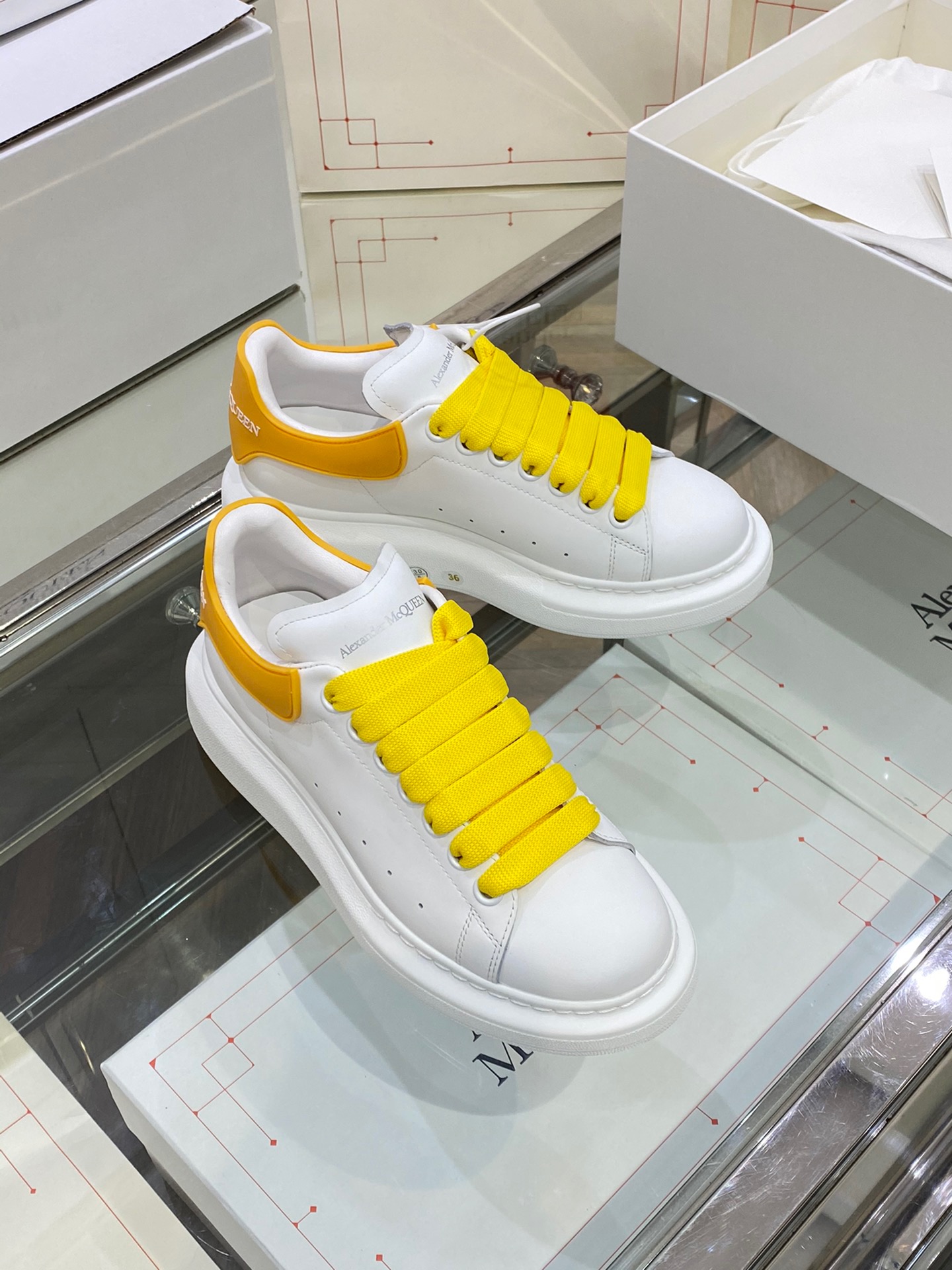 Alexander Mqueen Low-Top Air Platform Leather Sneakers    - PerfectKickZ
