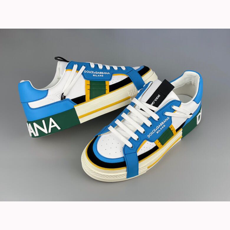 Dolce & Gabbana Calfskin 2Zero Custom Sneakers In Blue - PerfectKickZ
