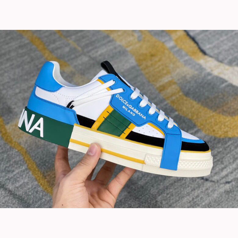Dolce & Gabbana Calfskin 2Zero Custom Sneakers In Blue - PerfectKickZ