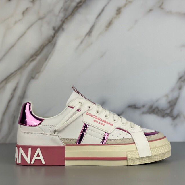 Dolce & Gabbana Calfskin 2Zero Custom Sneakers In Pink  - PerfectKickZ