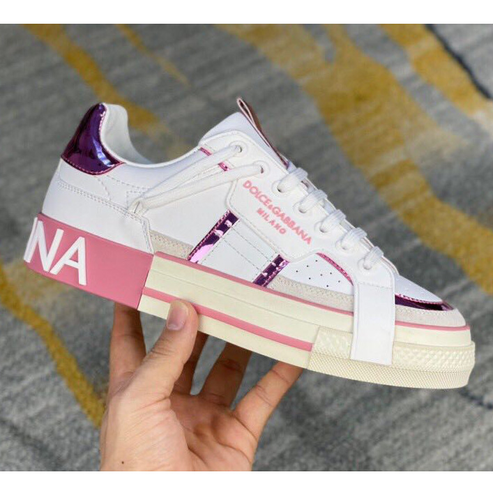 Dolce & Gabbana Calfskin 2Zero Custom Sneakers In Pink  - PerfectKickZ
