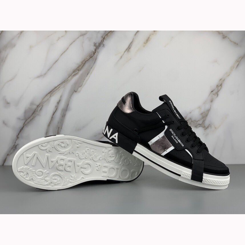 Dolce & Gabbana Calfskin 2Zero Custom Sneakers In Black - PerfectKickZ