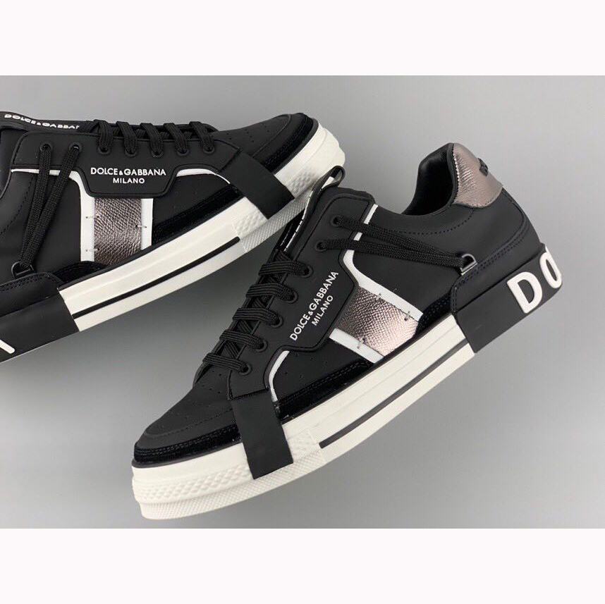 Dolce & Gabbana Calfskin 2Zero Custom Sneakers In Black - PerfectKickZ