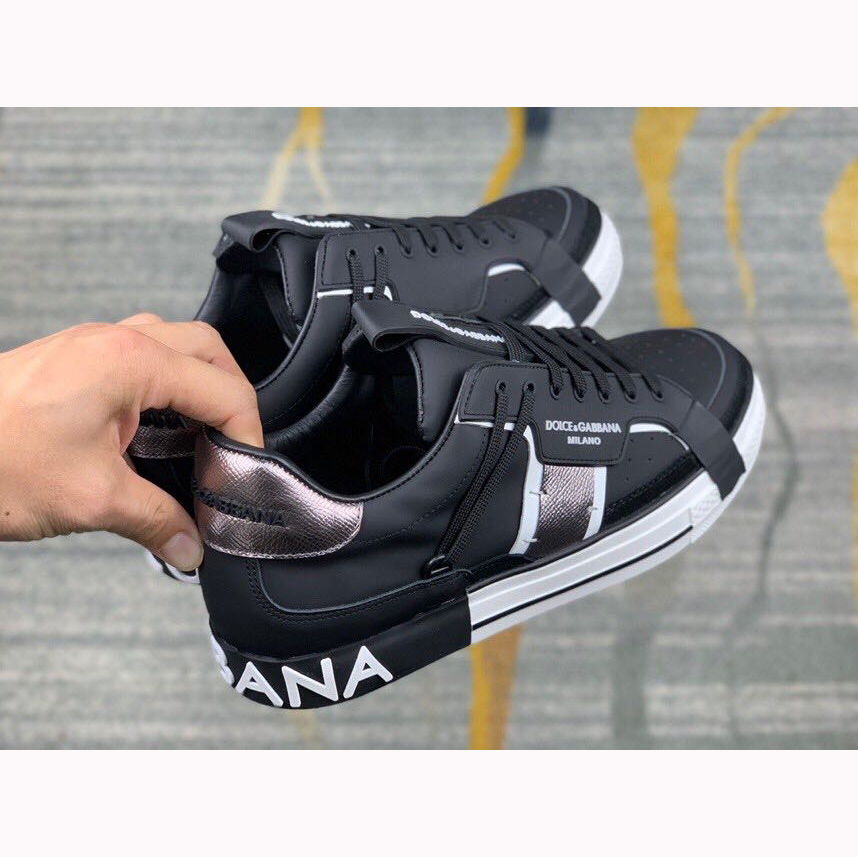 Dolce & Gabbana Calfskin 2Zero Custom Sneakers In Black - PerfectKickZ