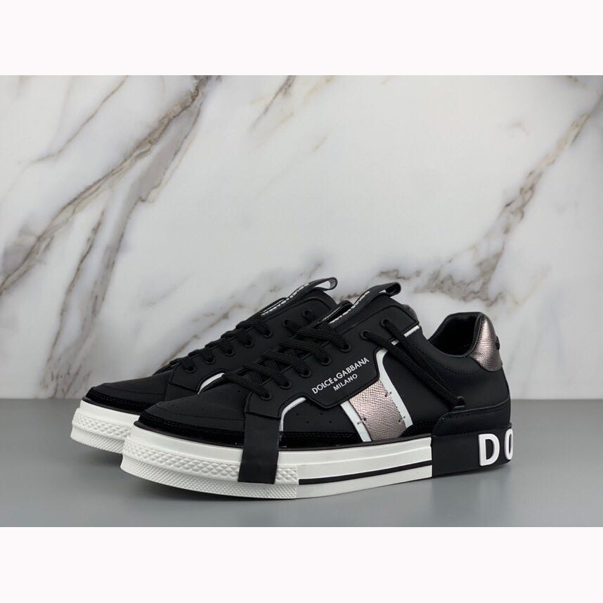 Dolce & Gabbana Calfskin 2Zero Custom Sneakers In Black - PerfectKickZ