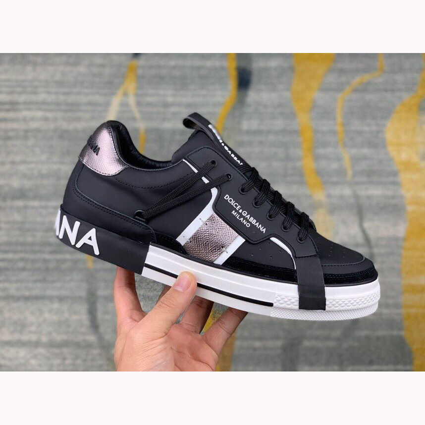 Dolce & Gabbana Calfskin 2Zero Custom Sneakers In Black - PerfectKickZ