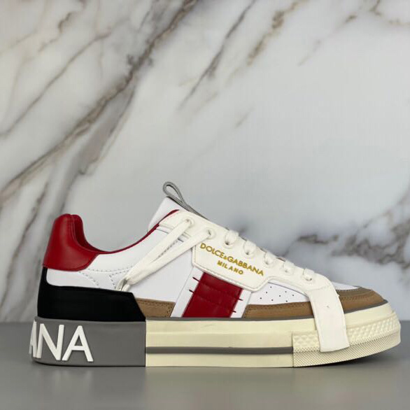 Dolce & Gabbana Calfskin 2Zero Custom Sneakers In Red - PerfectKickZ