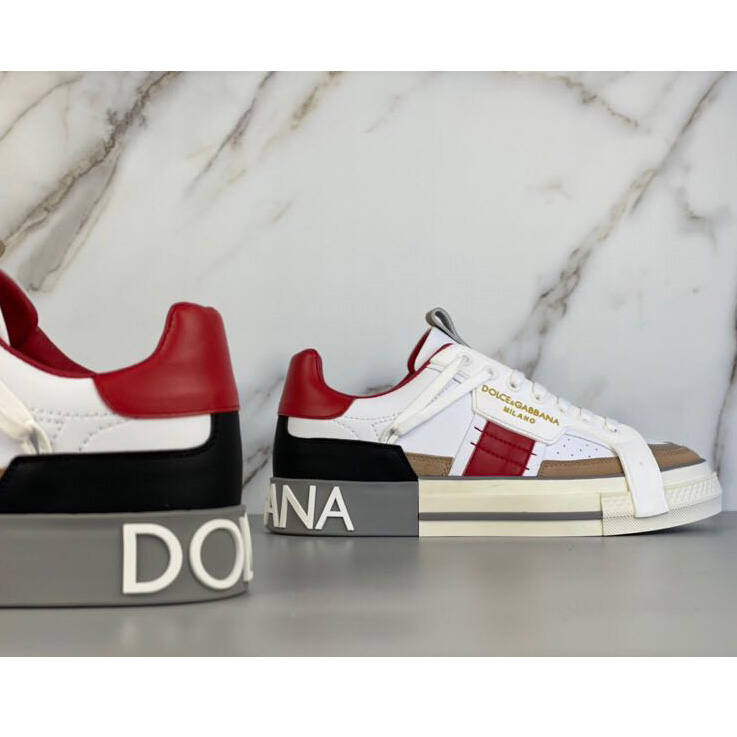 Dolce & Gabbana Calfskin 2Zero Custom Sneakers In Red - PerfectKickZ