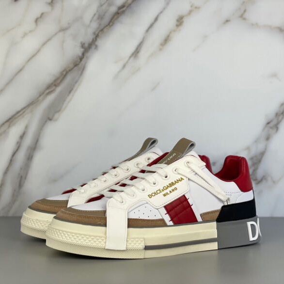 Dolce & Gabbana Calfskin 2Zero Custom Sneakers In Red - PerfectKickZ