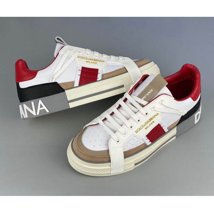 Dolce & Gabbana Calfskin 2Zero Custom Sneakers In Red - PerfectKickZ