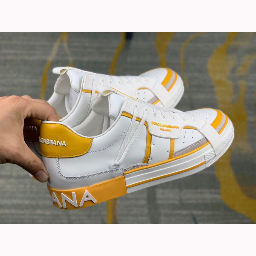 Dolce & Gabbana Calfskin 2Zero Custom Sneakers In Yellow - PerfectKickZ