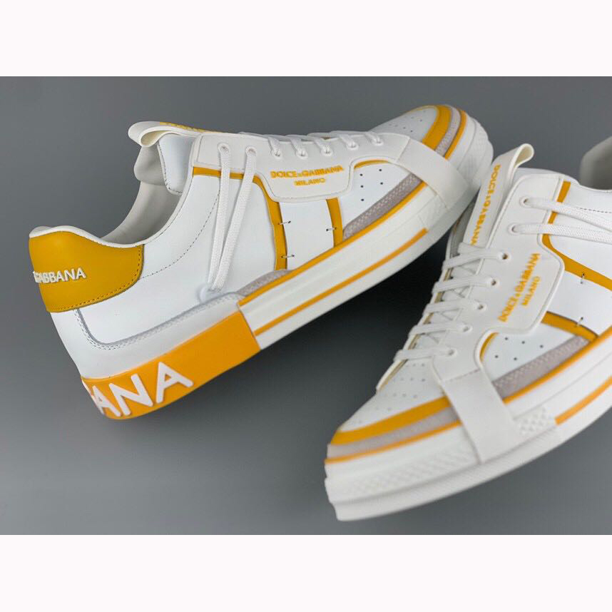 Dolce & Gabbana Calfskin 2Zero Custom Sneakers In Yellow - PerfectKickZ