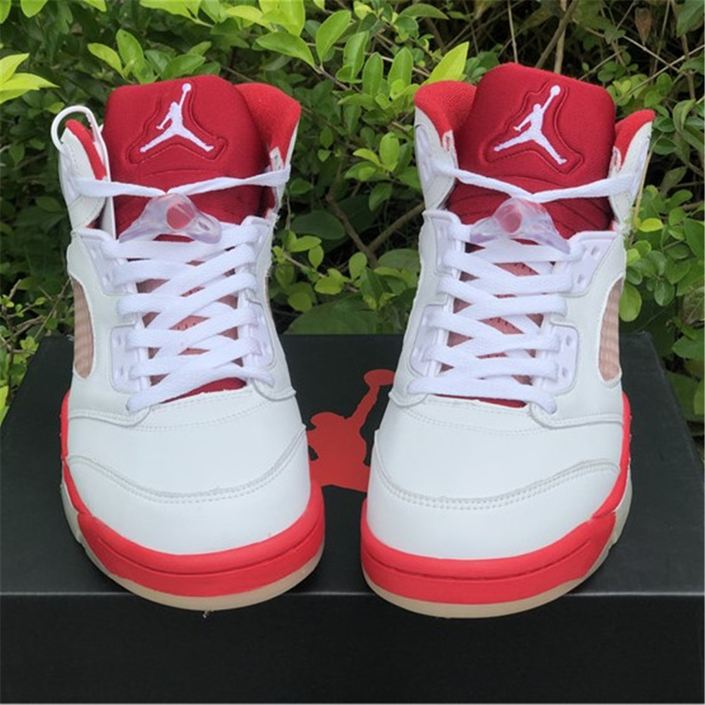 Jordan AJ 5 Retro GS Pink Foam Sneaker 440892-106 (Red&White) - PerfectKickZ