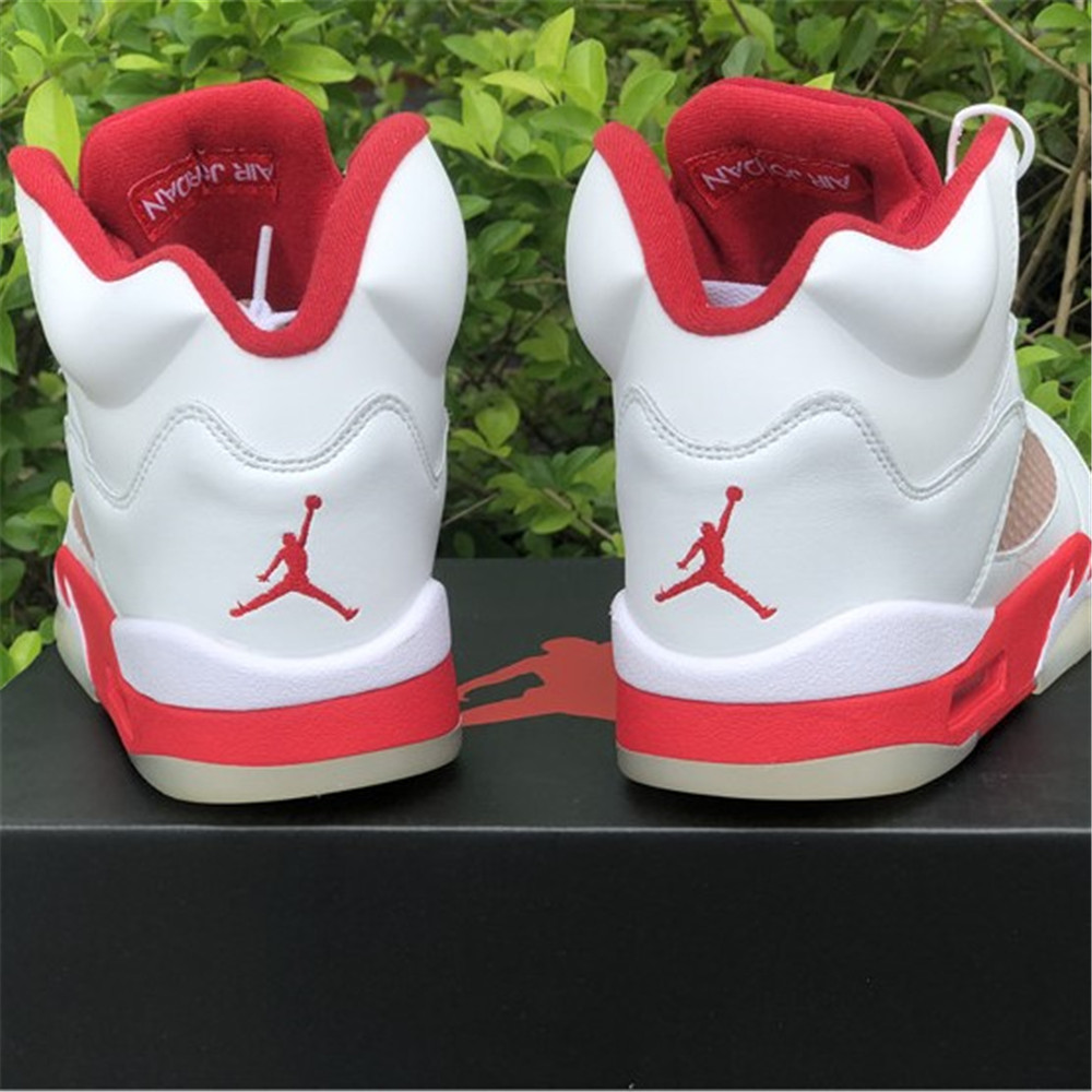 Jordan AJ 5 Retro GS Pink Foam Sneaker 440892-106 (Red&White) - PerfectKickZ