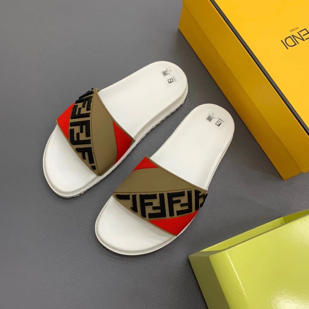 Fendi Panelled FF Logo Slides - PerfectKickZ