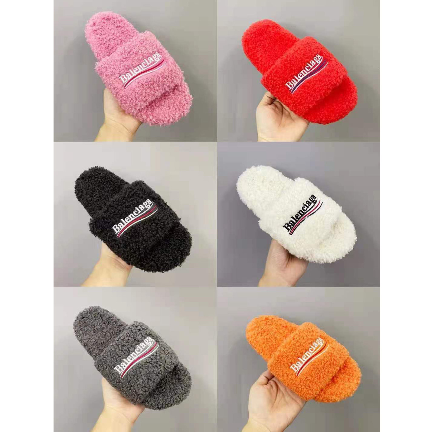 Balenciaga Men's Furry Slide Sandal - PerfectKickZ