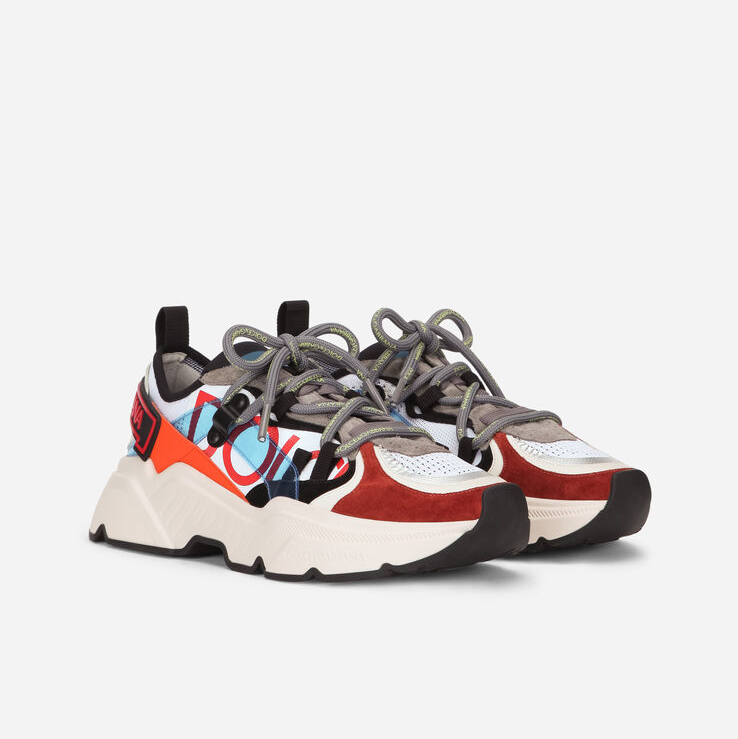 Dolce & Gabbana Stretch Mesh Daymaster Sneakers With Multi-color Details And Double Laces - PerfectKickZ