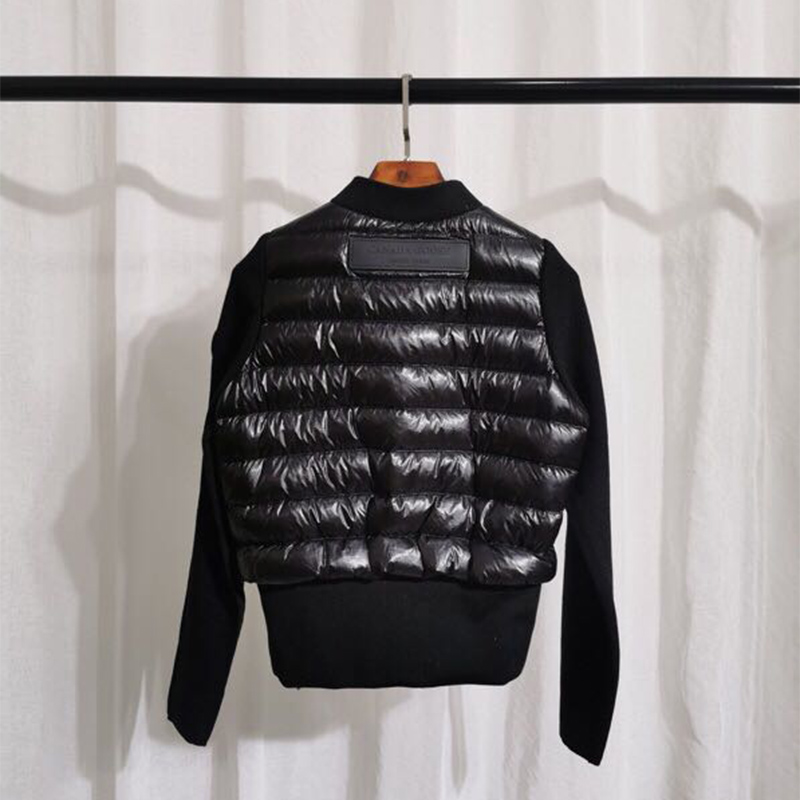 Moncler Mon Women Padded Knit Short Down Jacket Black - PerfectKickZ