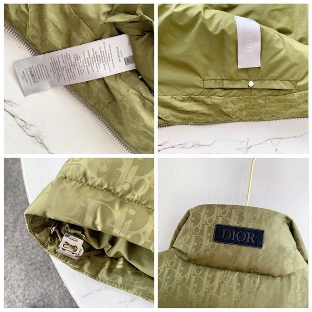 Dior Reflective Down Puffer Jacket With Dior Oblique Print In Silver Grey - PerfectKickZ
