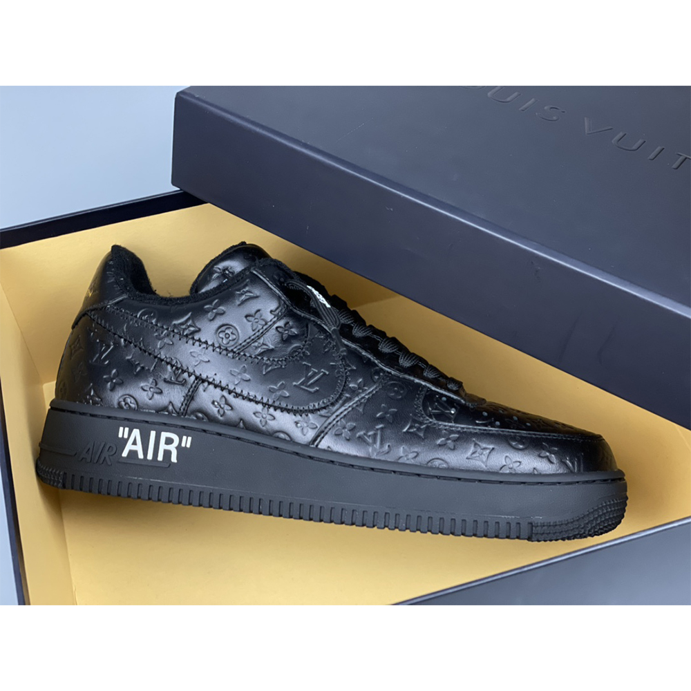 Louis Vuitton X Nike Air Force 1 Sneaker All Black - PerfectKickZ