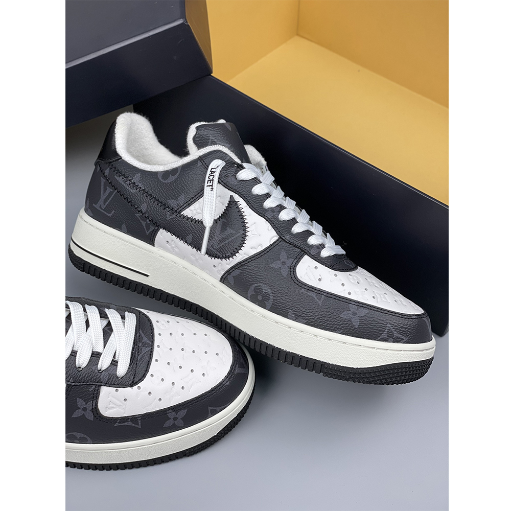 Louis Vuitton X Nike Air Force 1 Sneaker Black And White - PerfectKickZ