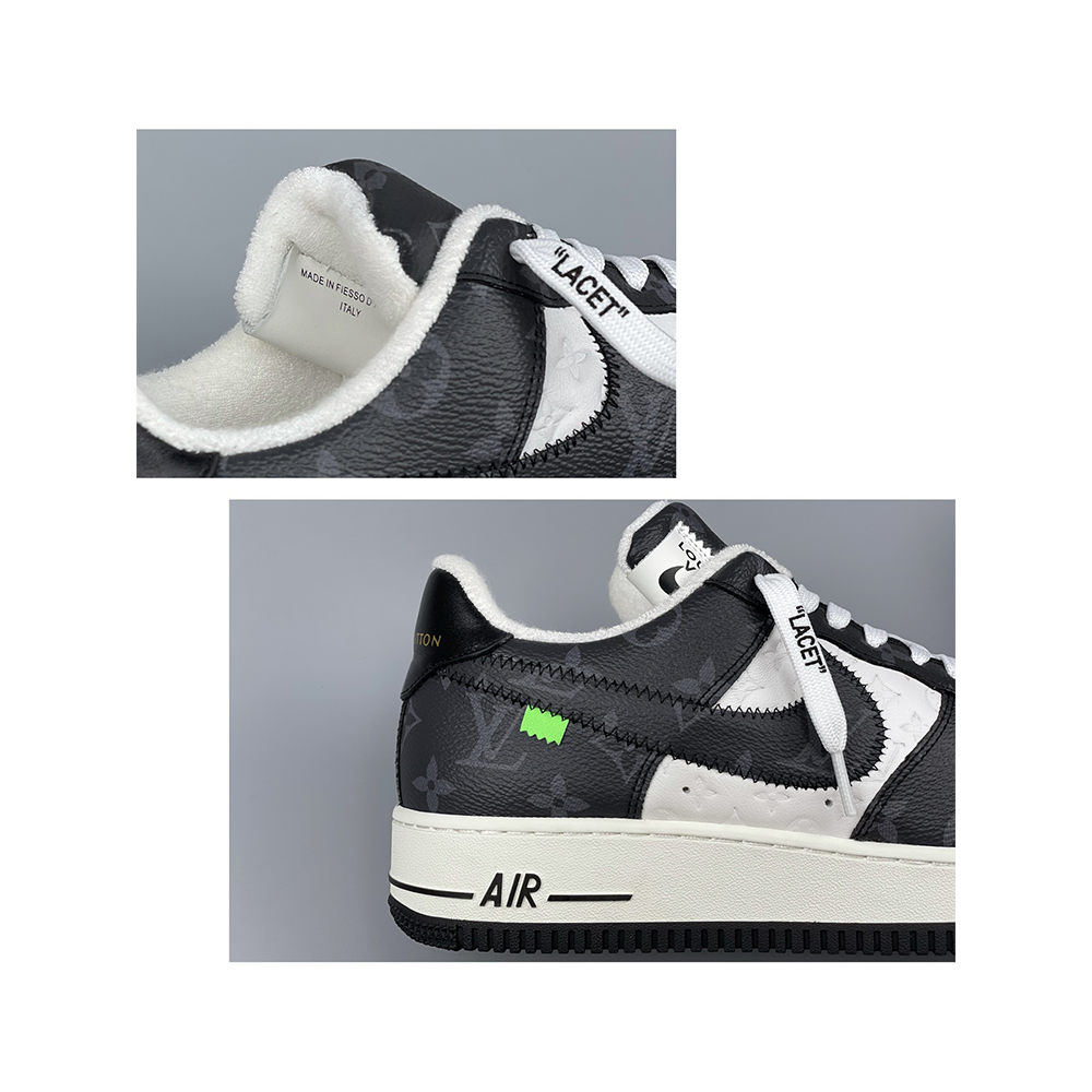 Louis Vuitton X Nike Air Force 1 Sneaker Black And White - PerfectKickZ