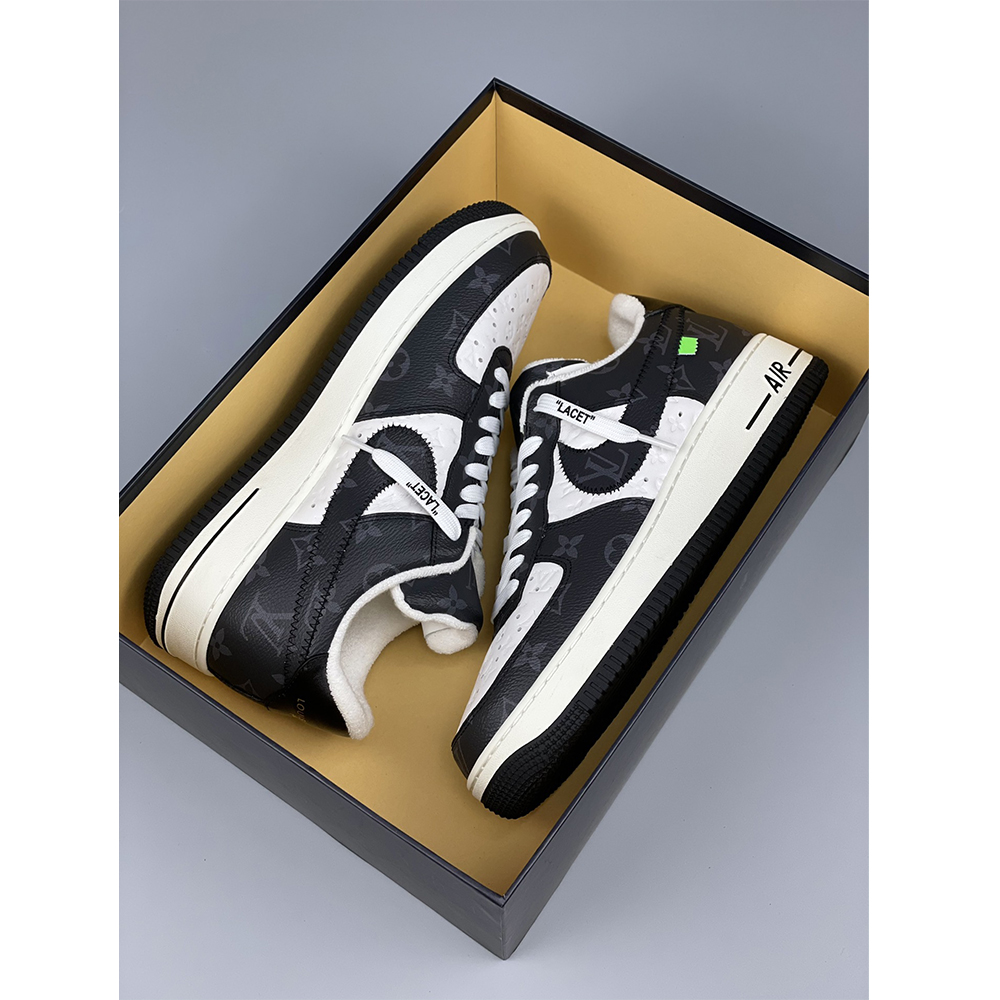 Louis Vuitton X Nike Air Force 1 Sneaker Black And White - PerfectKickZ