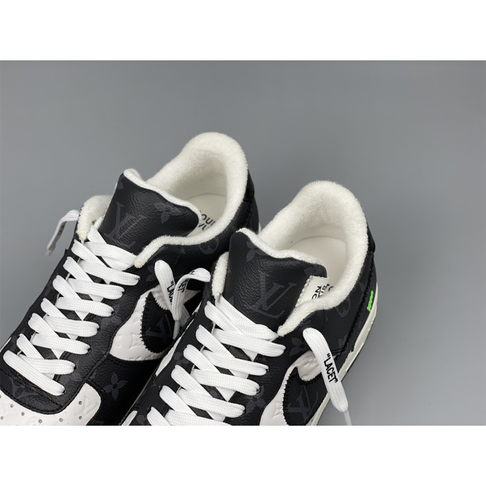 Louis Vuitton X Nike Air Force 1 Sneaker Black And White - PerfectKickZ