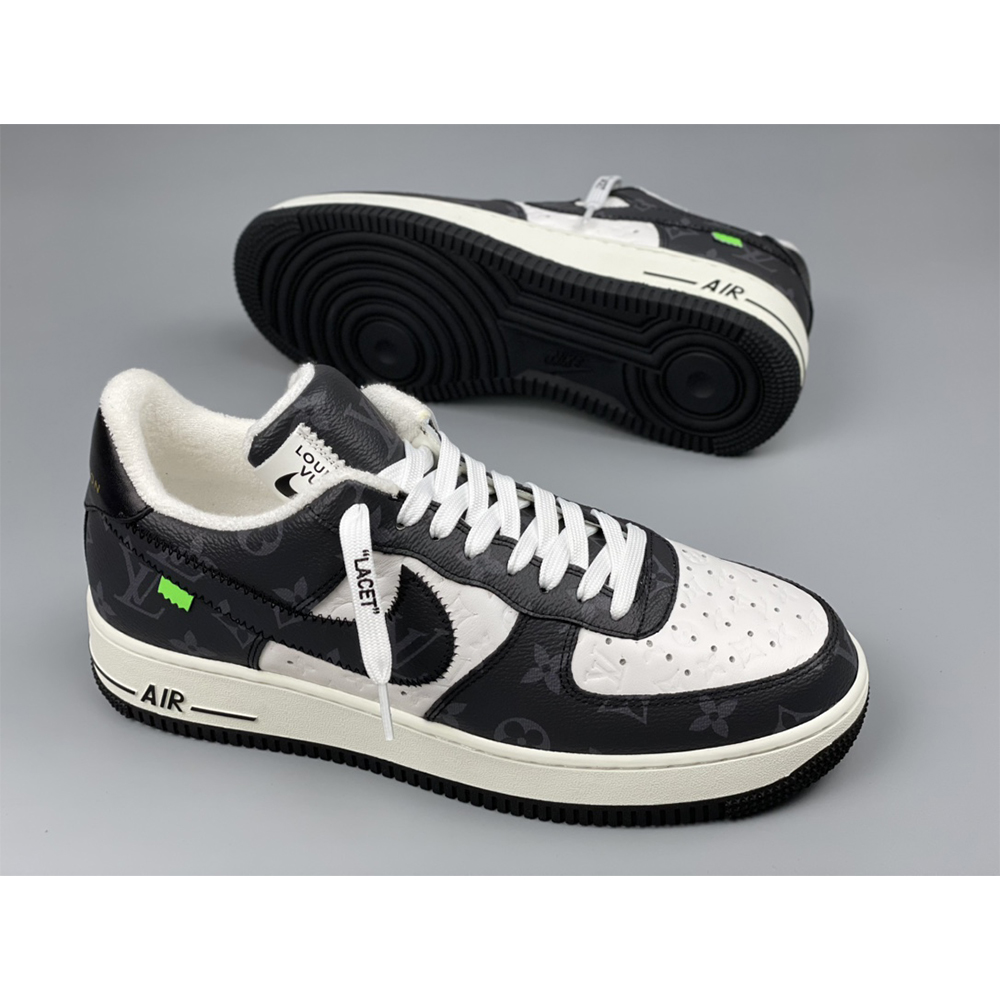 Louis Vuitton X Nike Air Force 1 Sneaker Black And White - PerfectKickZ