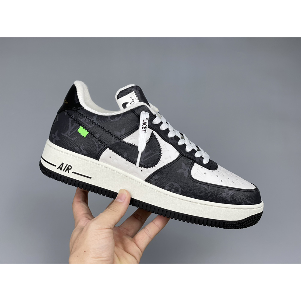Louis Vuitton X Nike Air Force 1 Sneaker Black And White - PerfectKickZ
