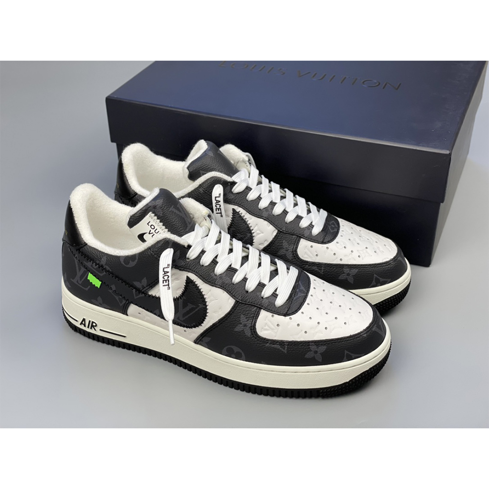 Louis Vuitton X Nike Air Force 1 Sneaker Black And White - PerfectKickZ