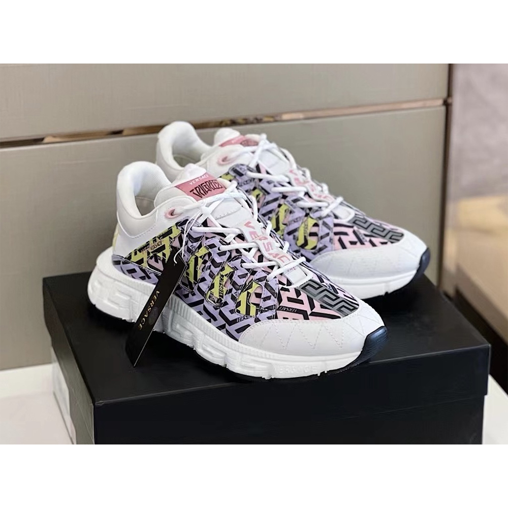 Versace Trigreca Sneakers Purple Pink & Yellow - PerfectKickZ