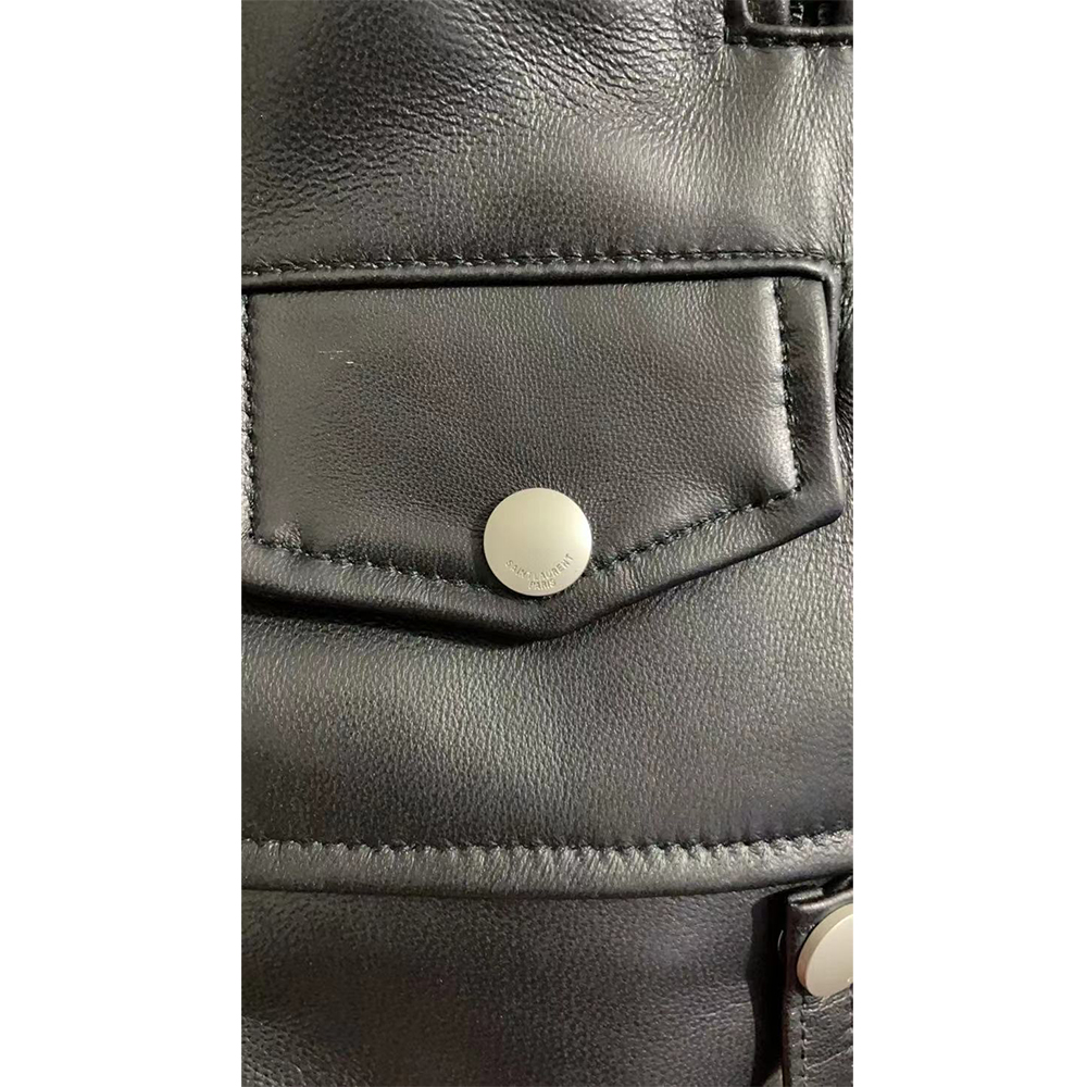 Saint Laurent Slim-Fit Leather Biker Jacket - PerfectKickZ