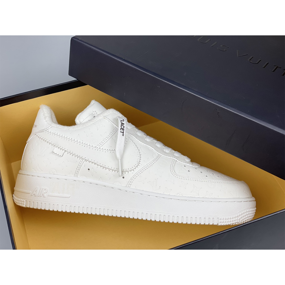 Louis Vuitton  X Nike Air Force 1 Sneaker All White - PerfectKickZ
