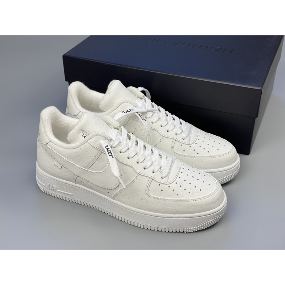 Louis Vuitton  X Nike Air Force 1 Sneaker All White - PerfectKickZ