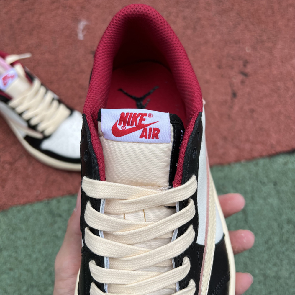 Jordan AJ1 Low Fragment X Travis Scott Black White Red - PerfectKickZ