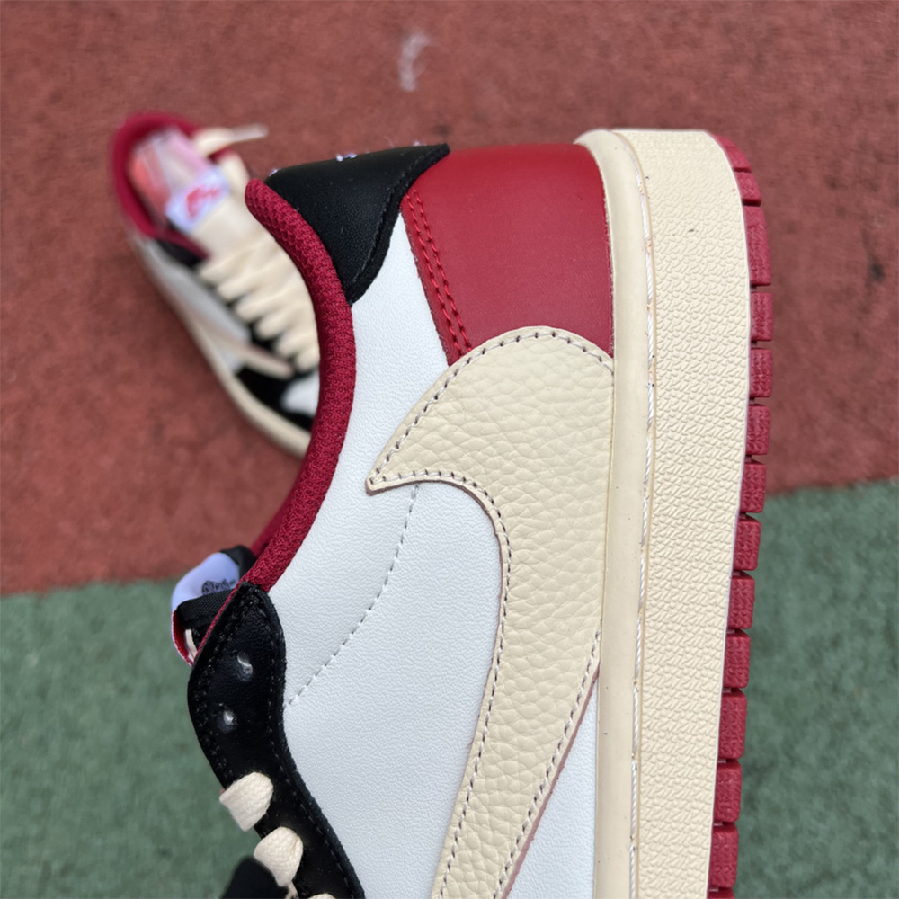 Jordan AJ1 Low Fragment X Travis Scott Black White Red - PerfectKickZ
