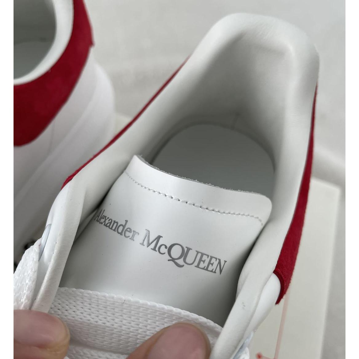 Alexander Mcqueen Leather Exaggerated-Sole Sneakers (Suede Red Back ) - 