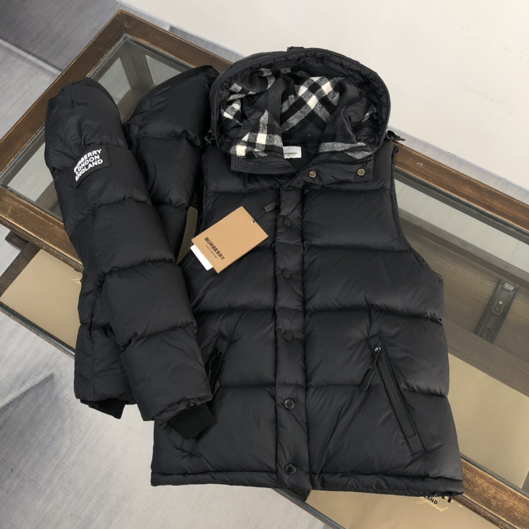 Burberry Logo Print Down Jacket - PerfectKickZ