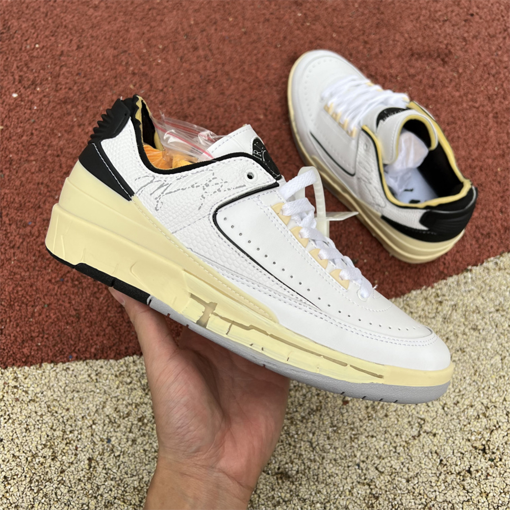 Jordan Offwhite X AJ2 Low “White/Black” Sneakers - PerfectKickZ