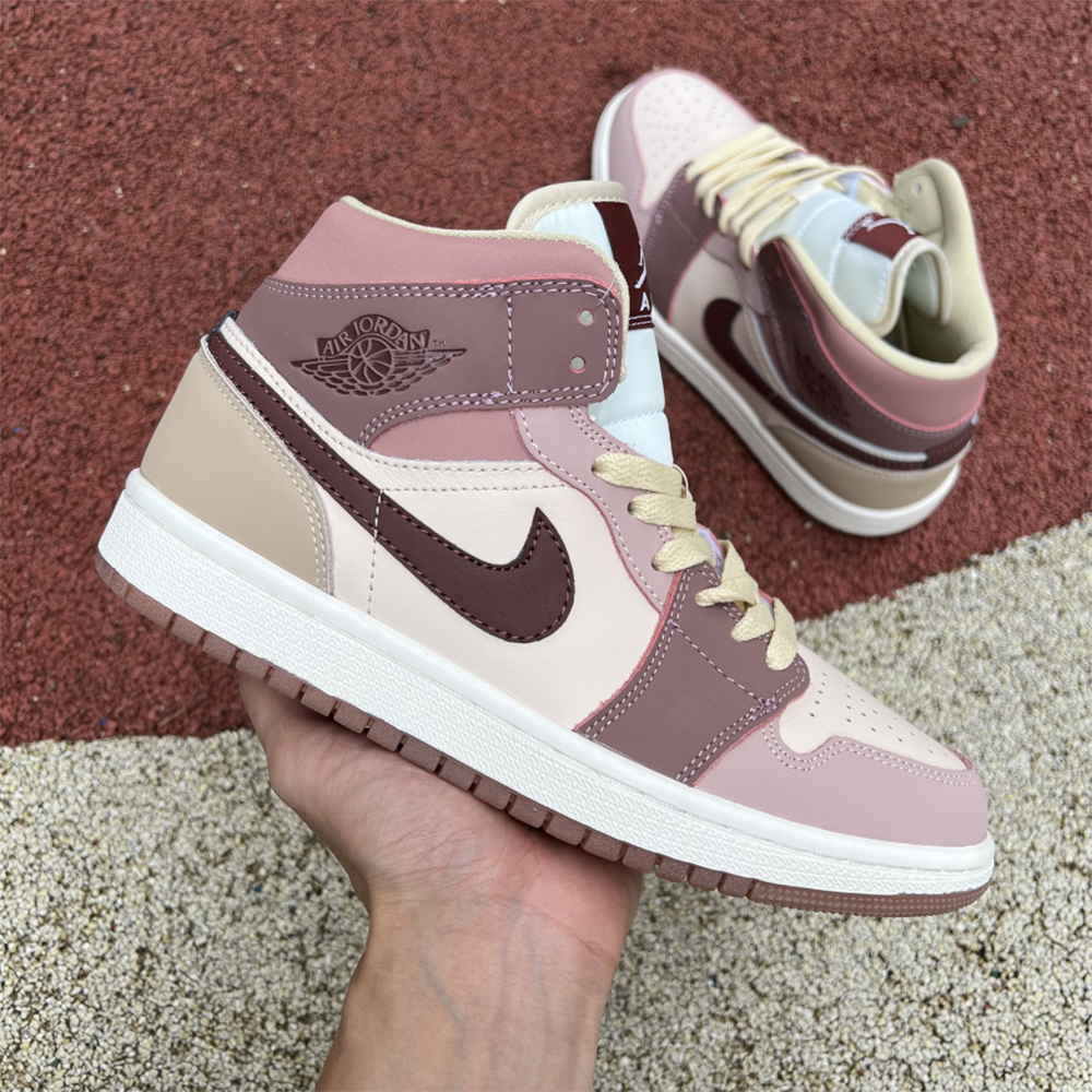 Jordan AJ1 Mid Dusty Pink Sneaker - PerfectKickZ