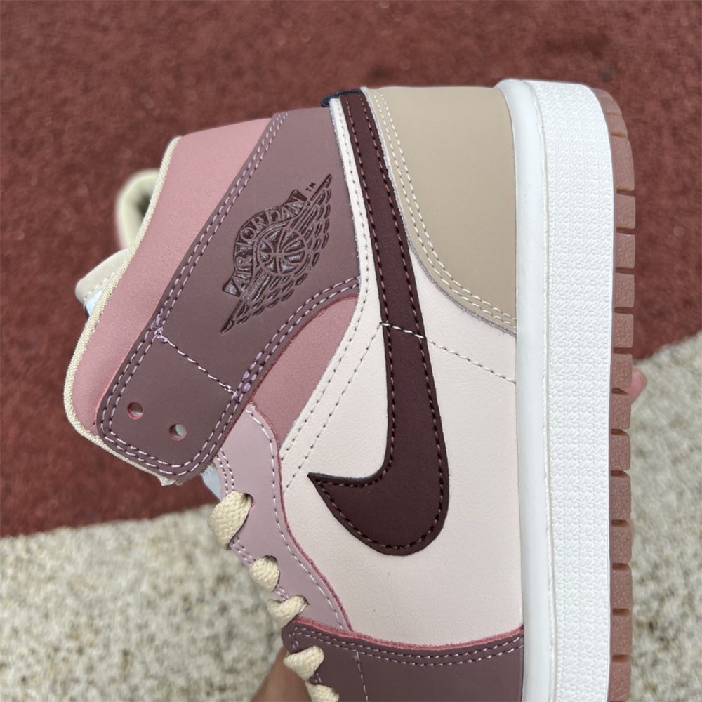 Jordan AJ1 Mid Dusty Pink Sneaker - PerfectKickZ