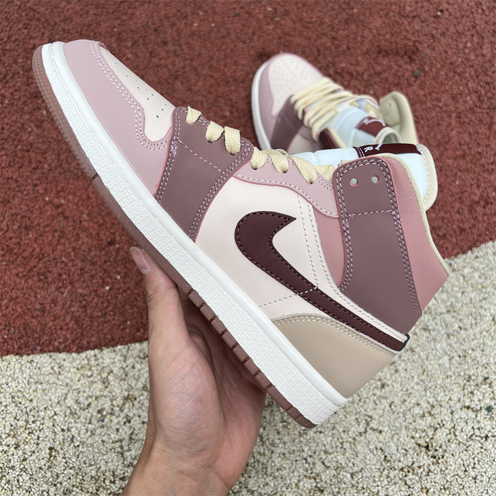 Jordan AJ1 Mid Dusty Pink Sneaker - PerfectKickZ