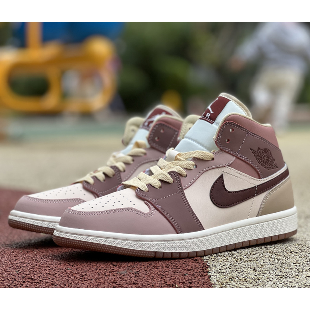 Jordan AJ1 Mid Dusty Pink Sneaker - PerfectKickZ