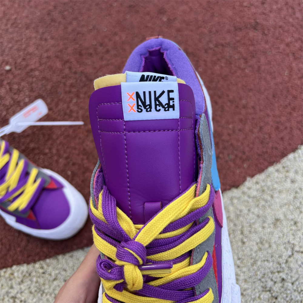 Kaws X Sacai X Nike Blazer Purple Sneakers  - PerfectKickZ