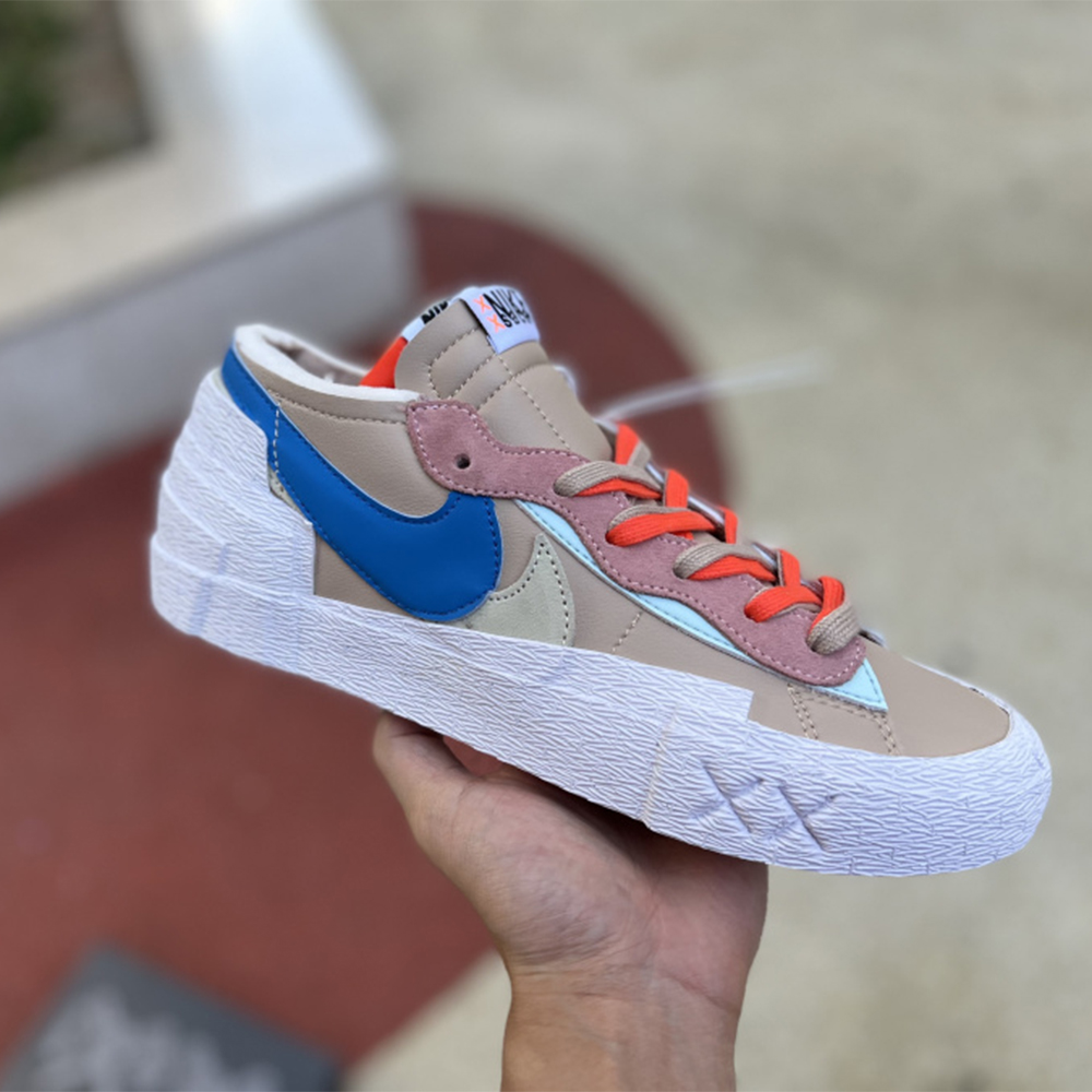 Kaws X Sacai X Nike Blazer Khaki Sneakers - PerfectKickZ