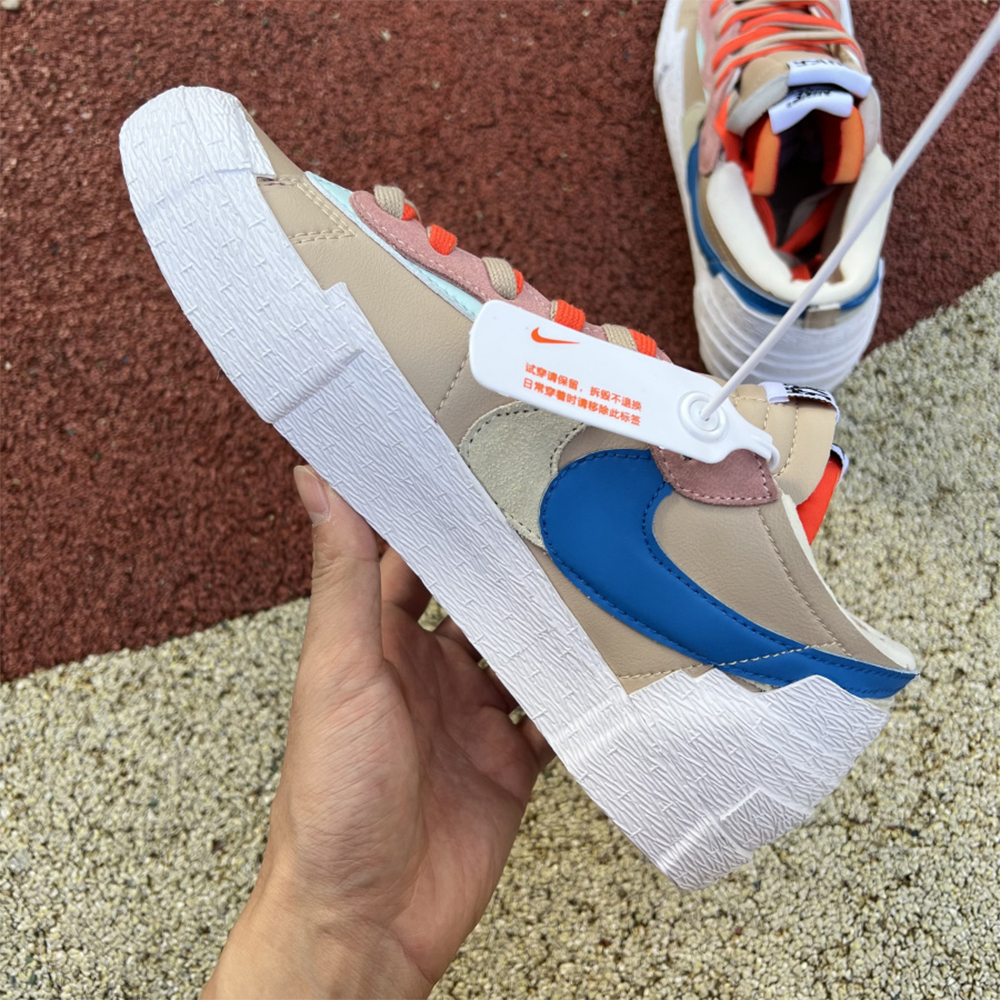 Kaws X Sacai X Nike Blazer Khaki Sneakers - PerfectKickZ