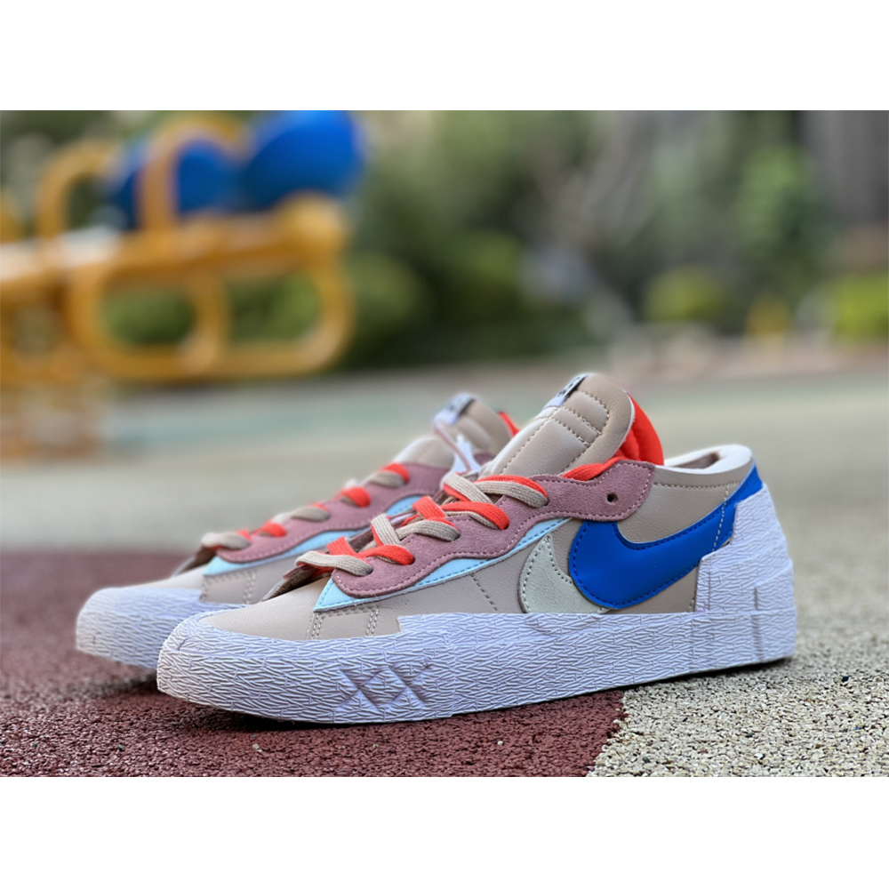 Kaws X Sacai X Nike Blazer Khaki Sneakers - PerfectKickZ