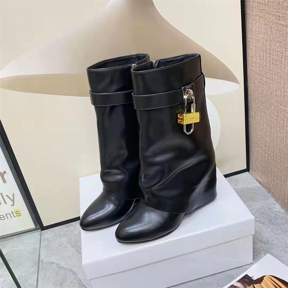 Givenchy Shark Lock Pant Boots In Leather - PerfectKickZ