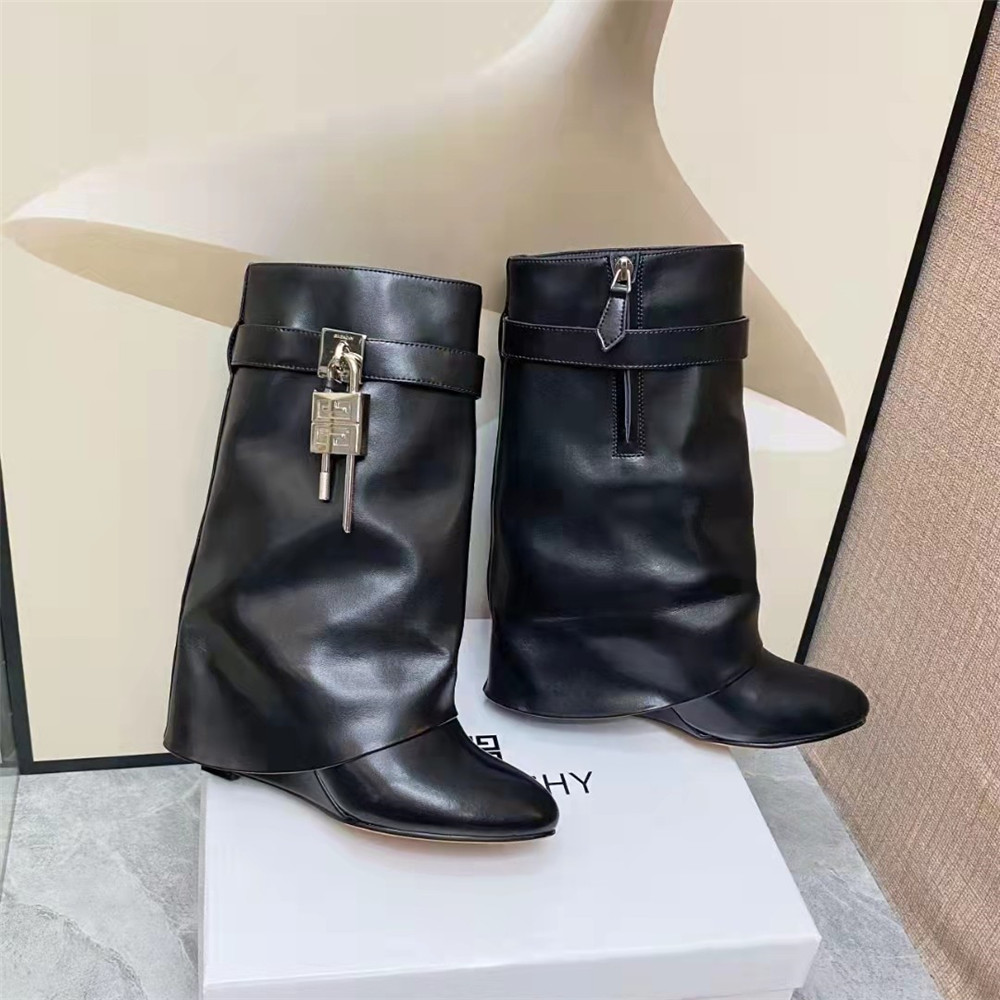 Givenchy Shark Lock Pant Boots In Leather - PerfectKickZ